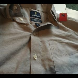 Gray Stafford Button-Up Dress Shirt